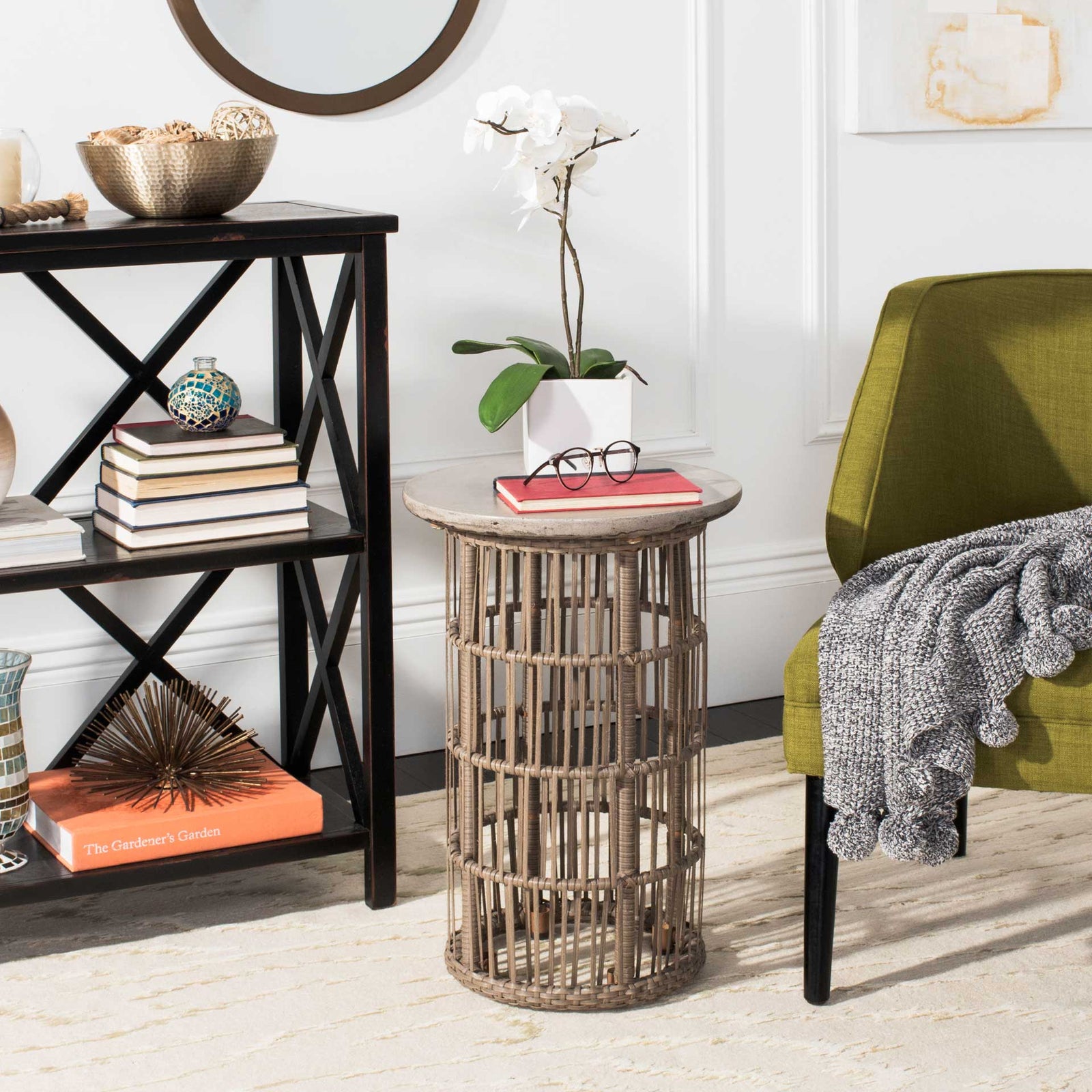 Fairmont Modern Concrete Side Table Dark Gray