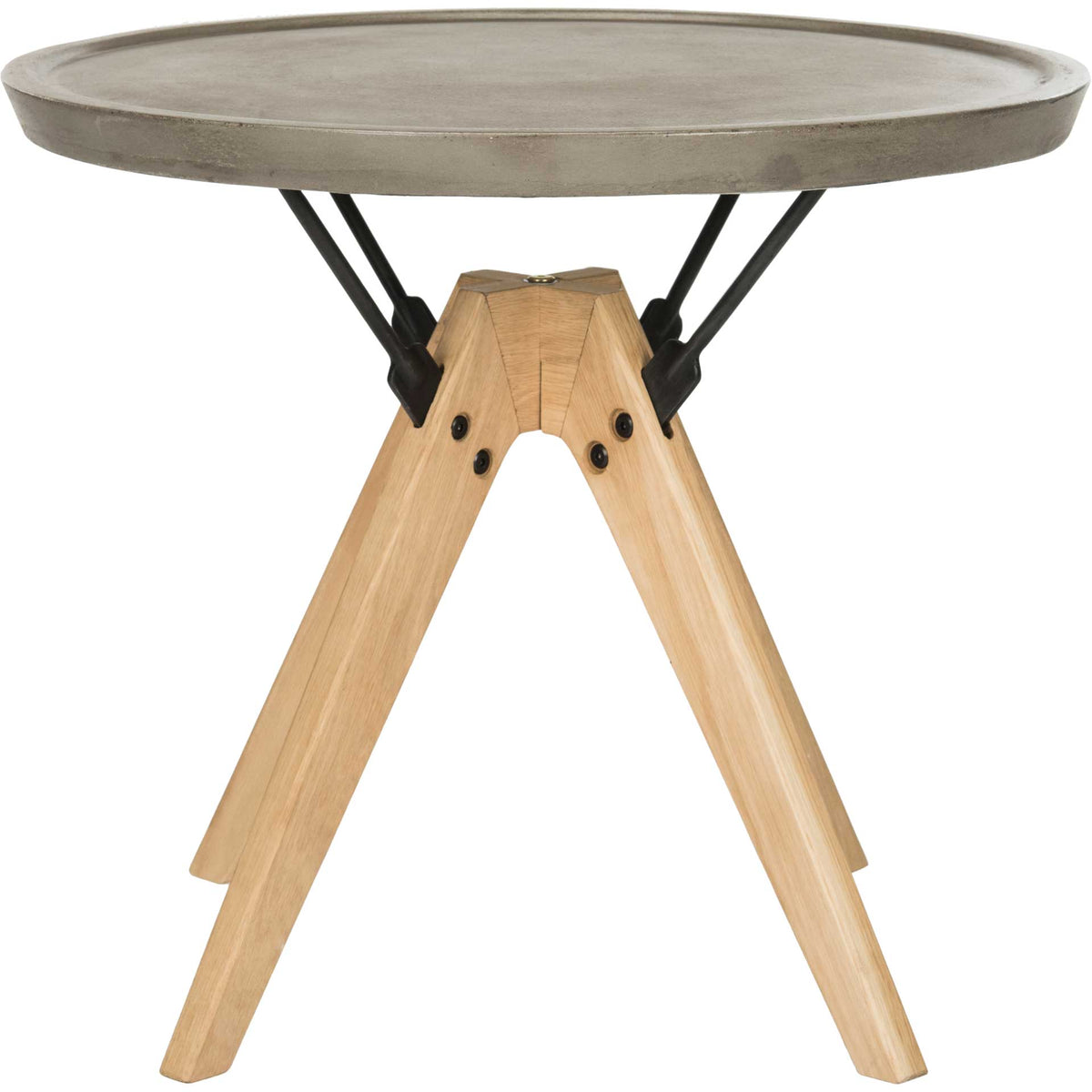 Farah Modern Concrete Side Table Dark Gray