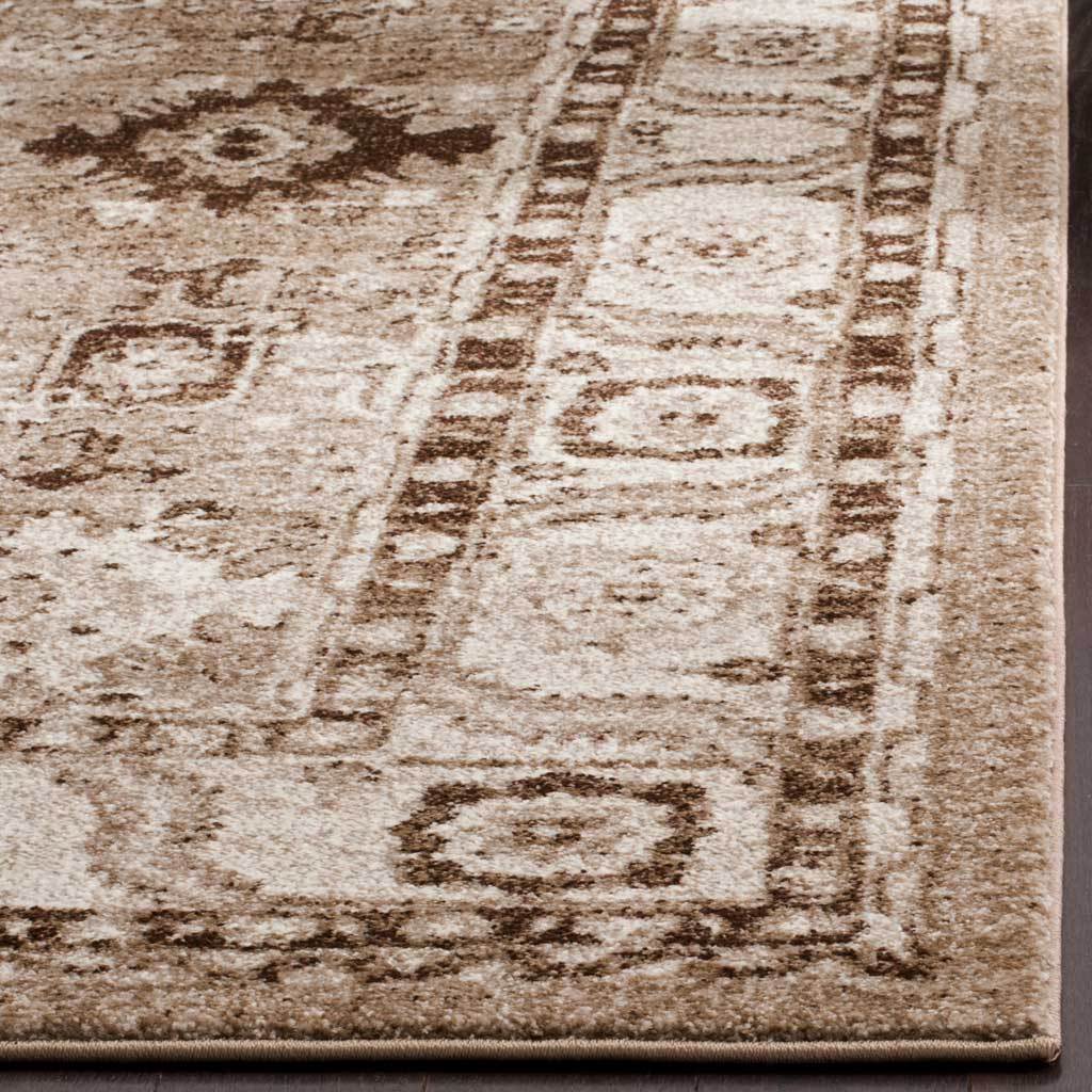 Cream-and-taupe floral textures meet a neat bound edge