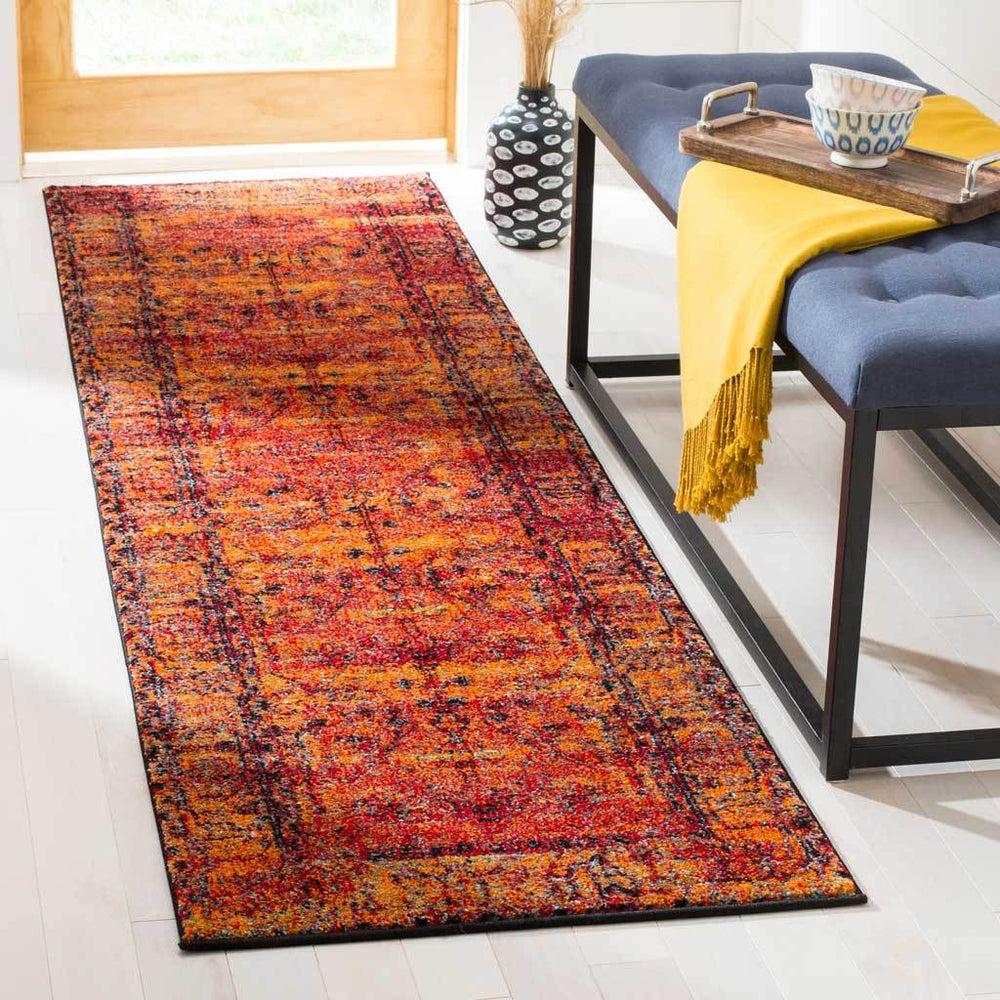 Vintage Hamadan Orange Runner Rug - Froy.com