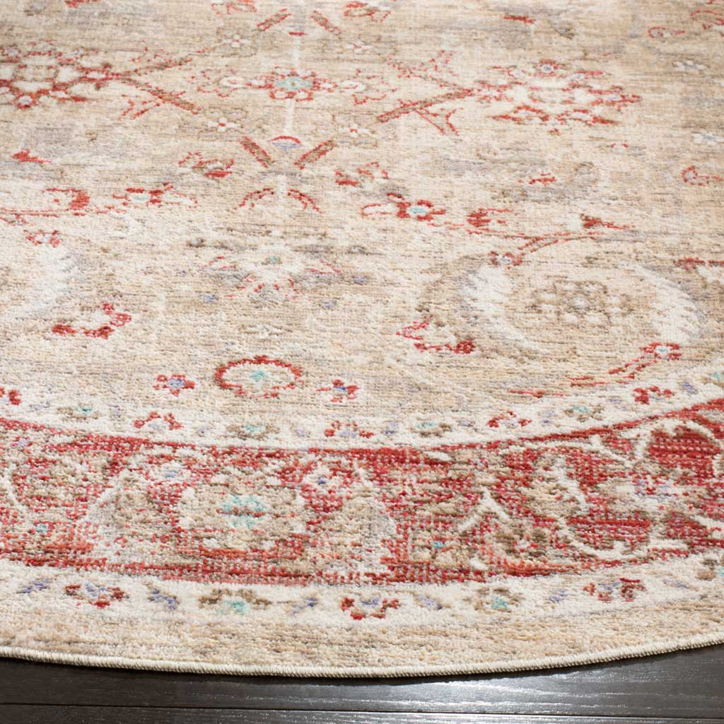 Windsor Ivory/Red Round Rug