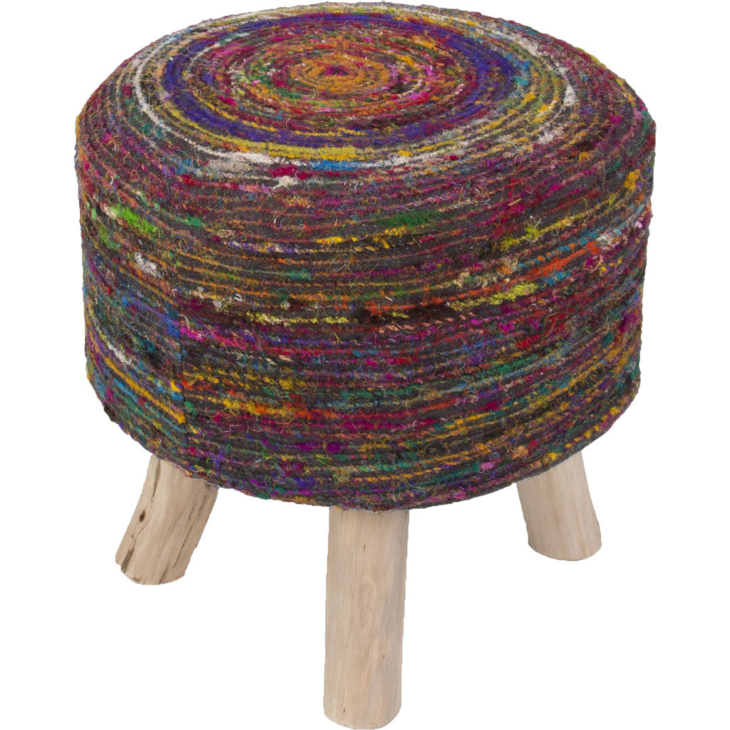 Westport Silk Swirl Stool Fuschia Purple/Skydiver Pillow
