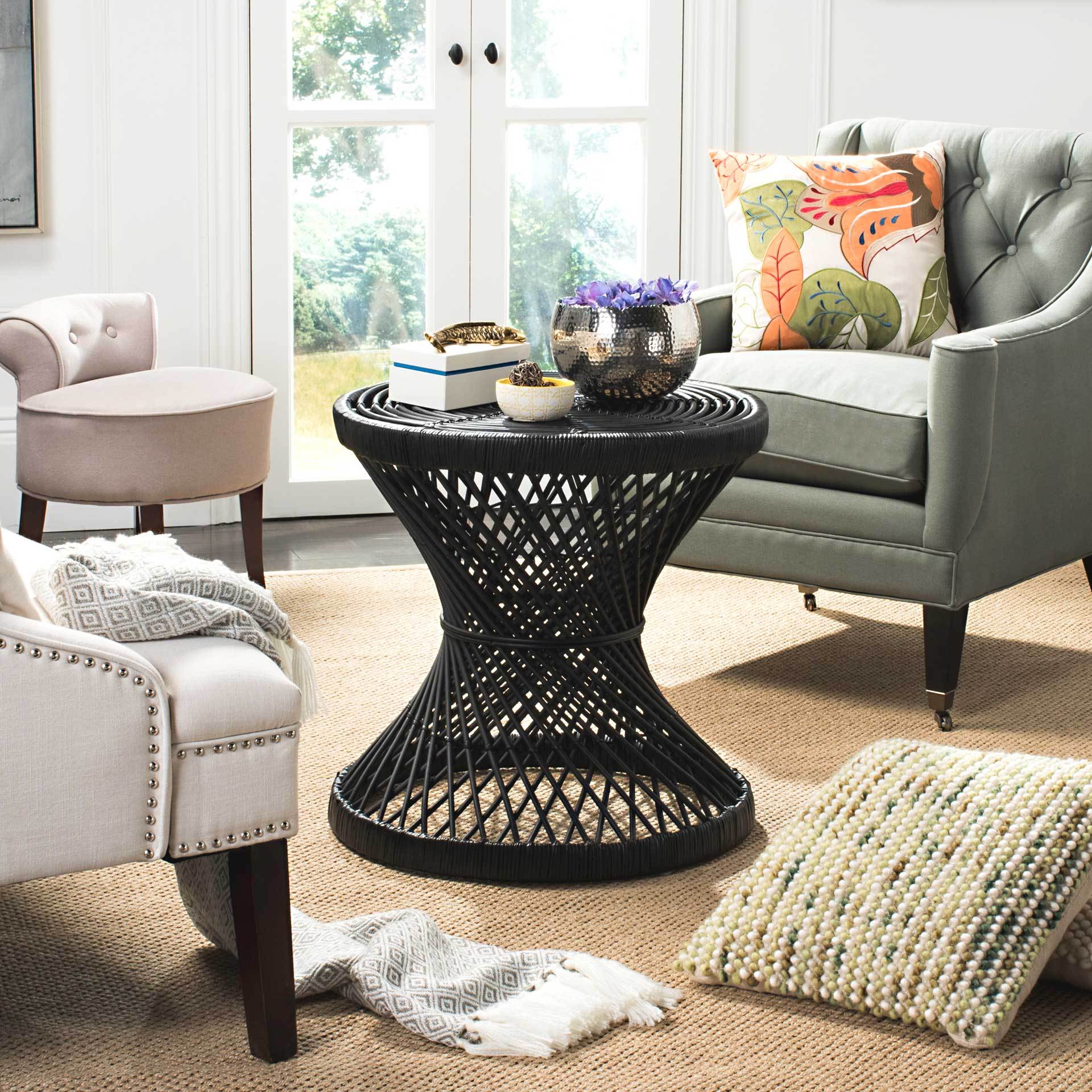 Griffin Bowed Accent Table Black