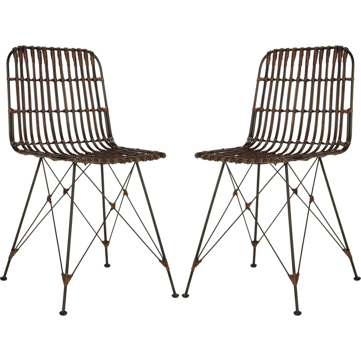 Millie Wicker Dining Chair Croco Brown (Set of 2)