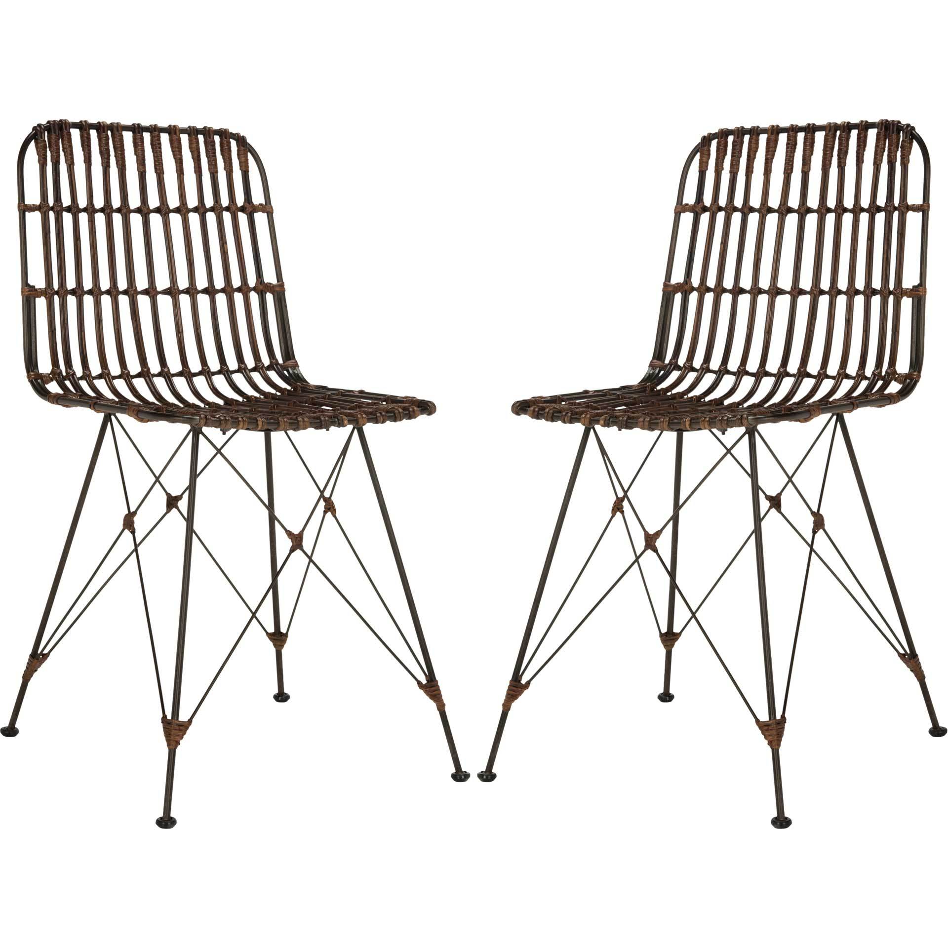 Millie Wicker Dining Chair Croco Brown (Set of 2)