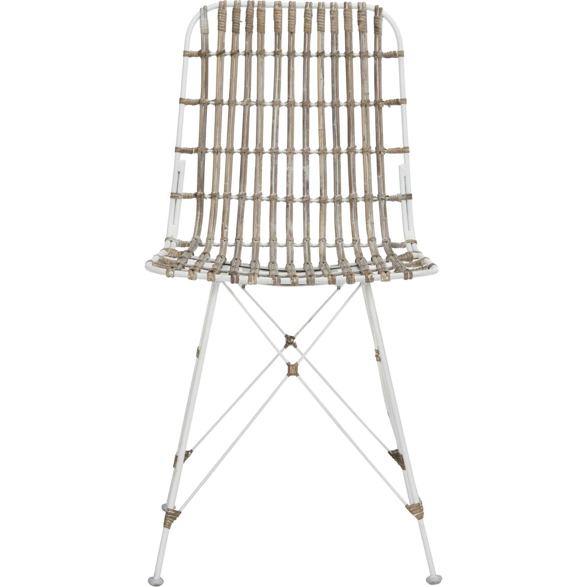 Millie Wicker Dining Chair White Wash (Set of 2)
