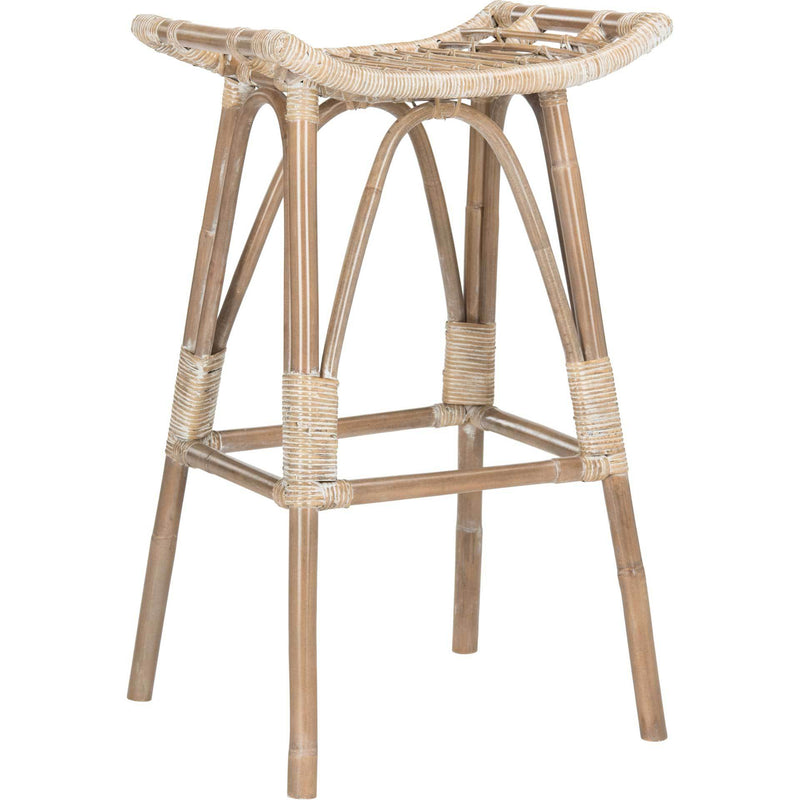 Lesly Rattan Bar Stool Gray White Wash
