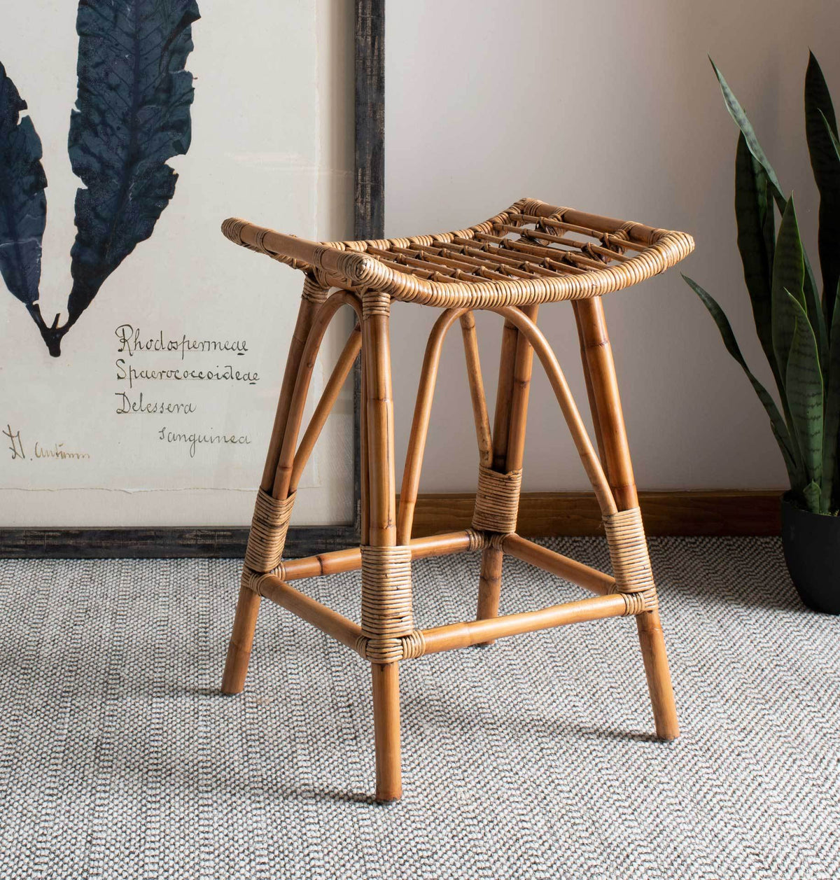 Rattan backless deals bar stools