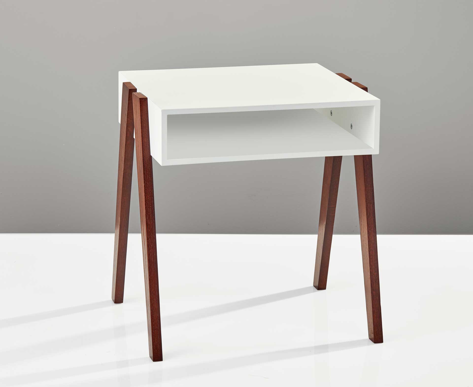 Laon End Table White/Walnut