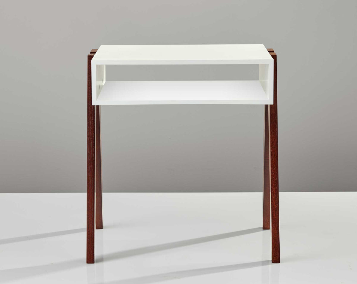 Laon End Table White/Walnut