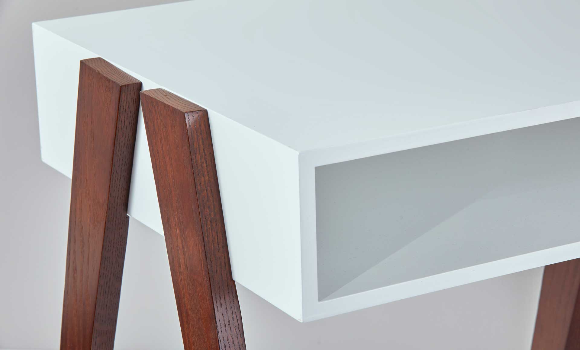 Laon End Table White/Walnut
