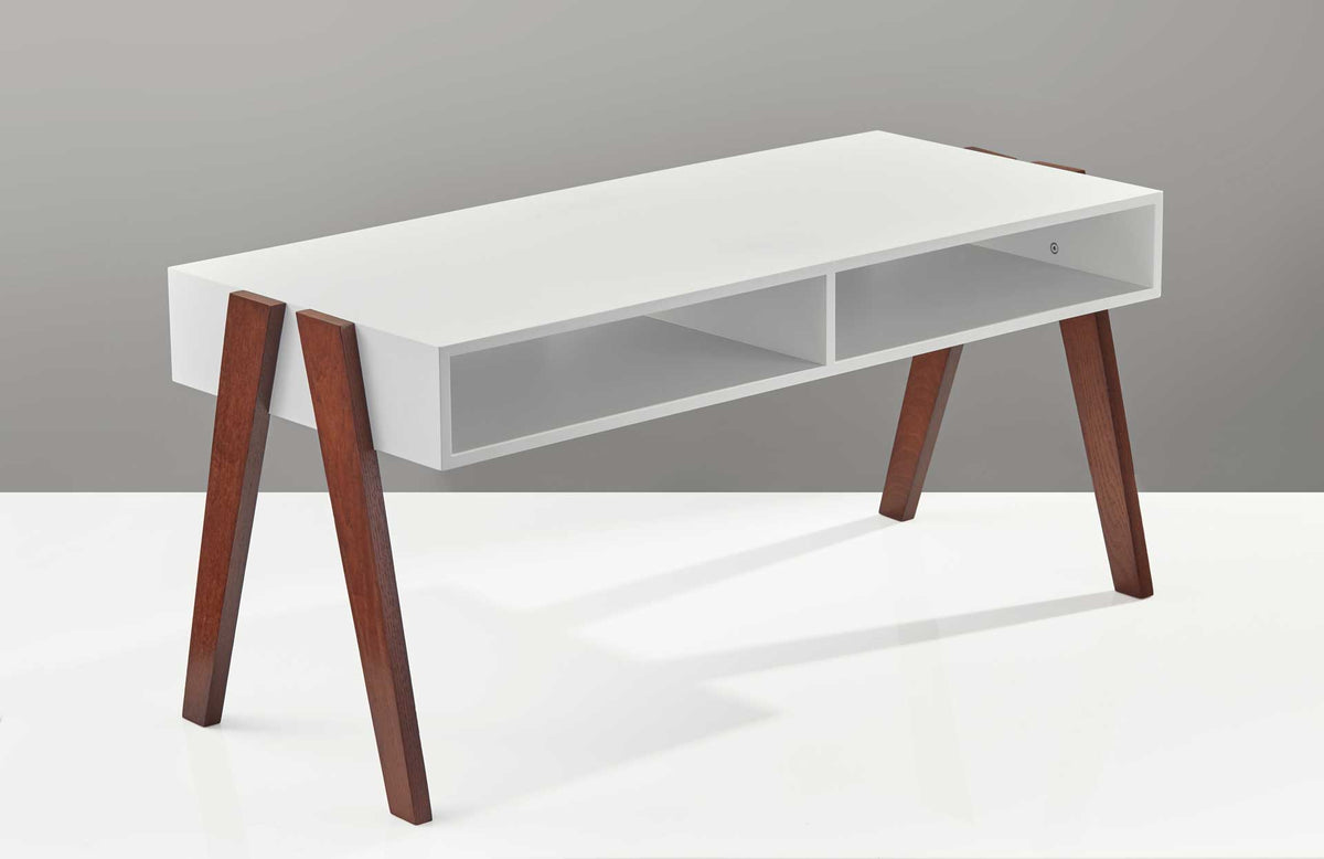 Laon Coffee Table White/Walnut