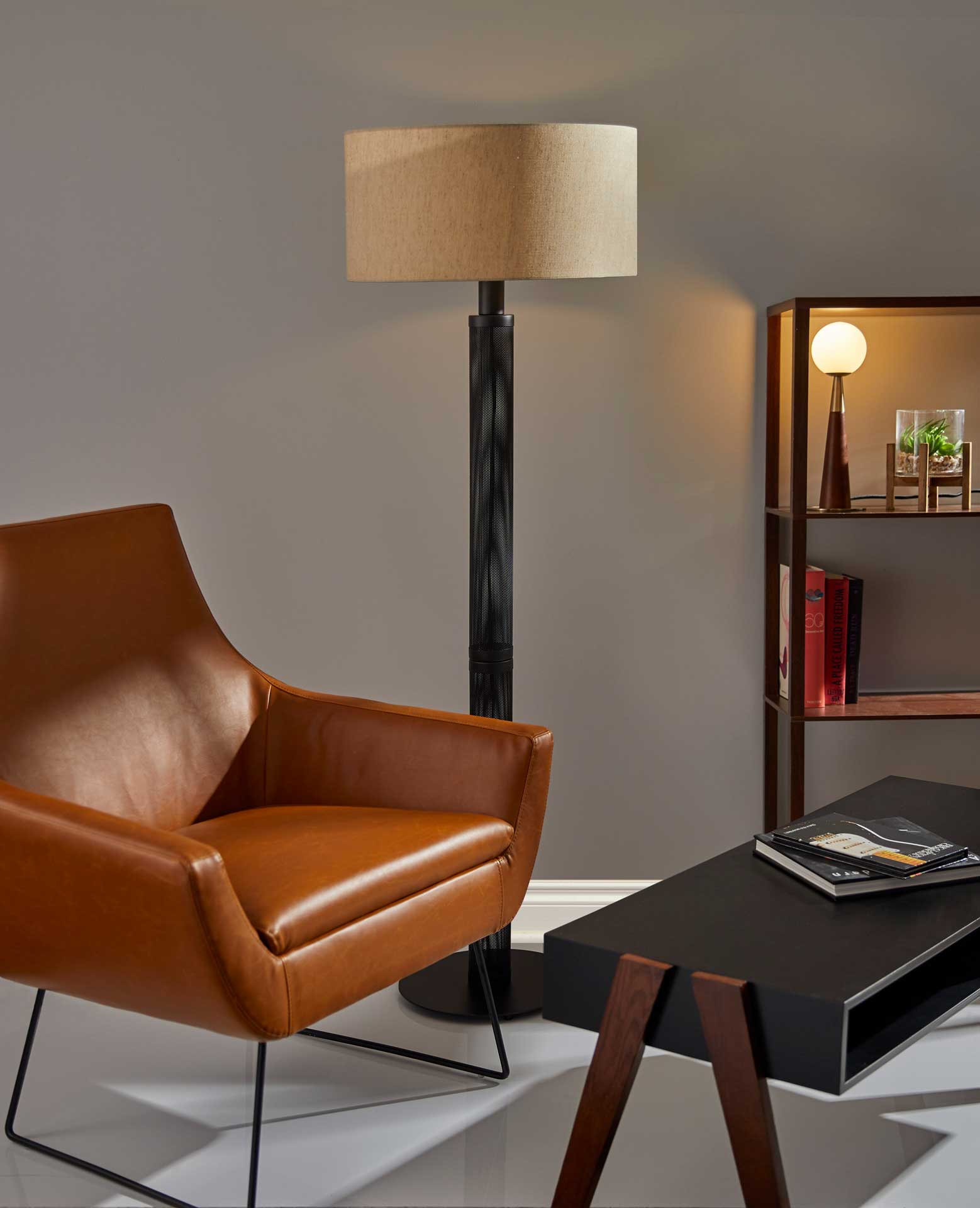 Laon Desk Black/Walnut