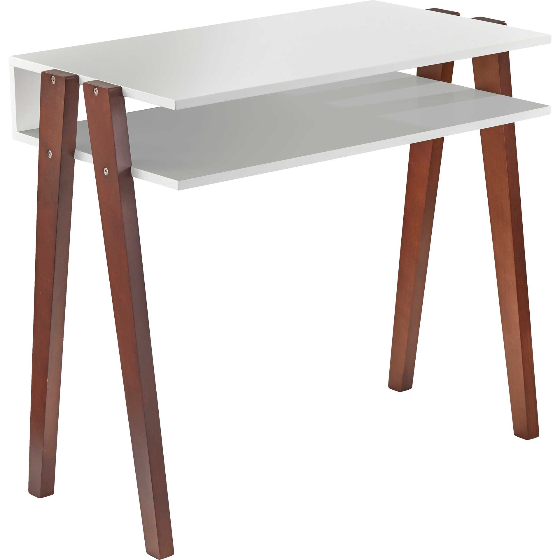 Laon Desk White/Walnut