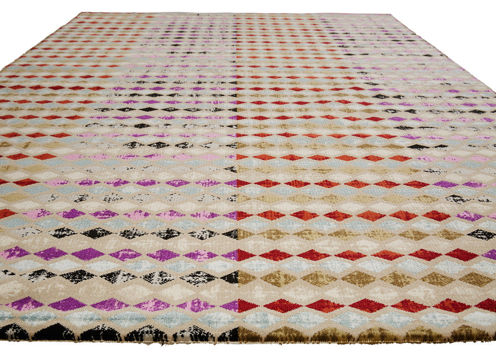 Zane Block Out Pink/Red Area Rug