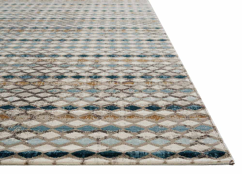 Zane Block Out Neutral/Blue Area Rug