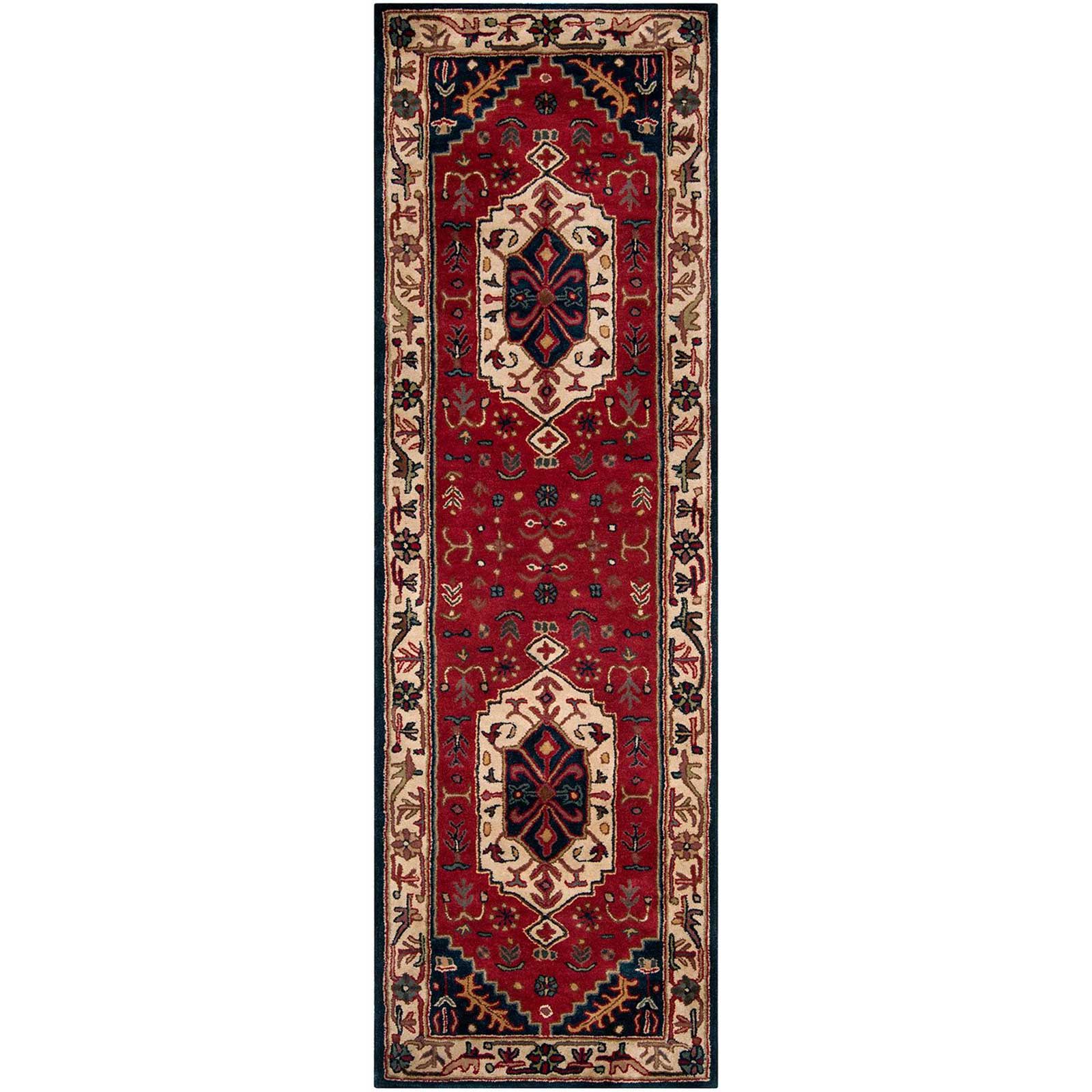 Ancient Treasures Burgundy/Navy Runner Rug