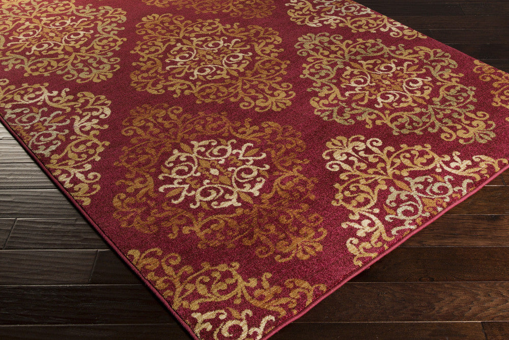 Arabesque Cherry/Tan Area Rug