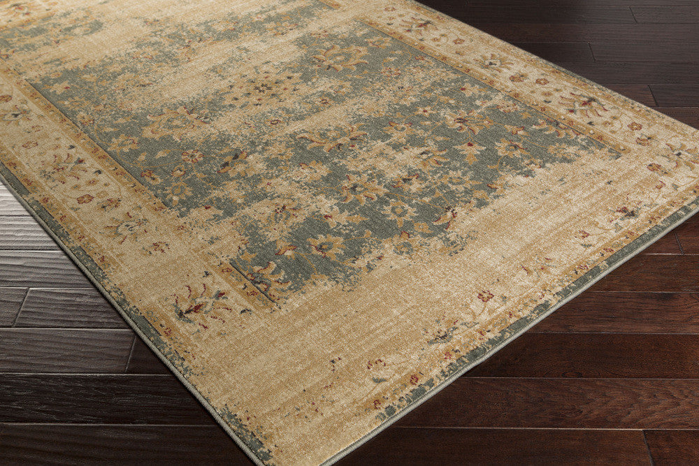 Arabesque Charcoal/Beige/Gold Area Rug