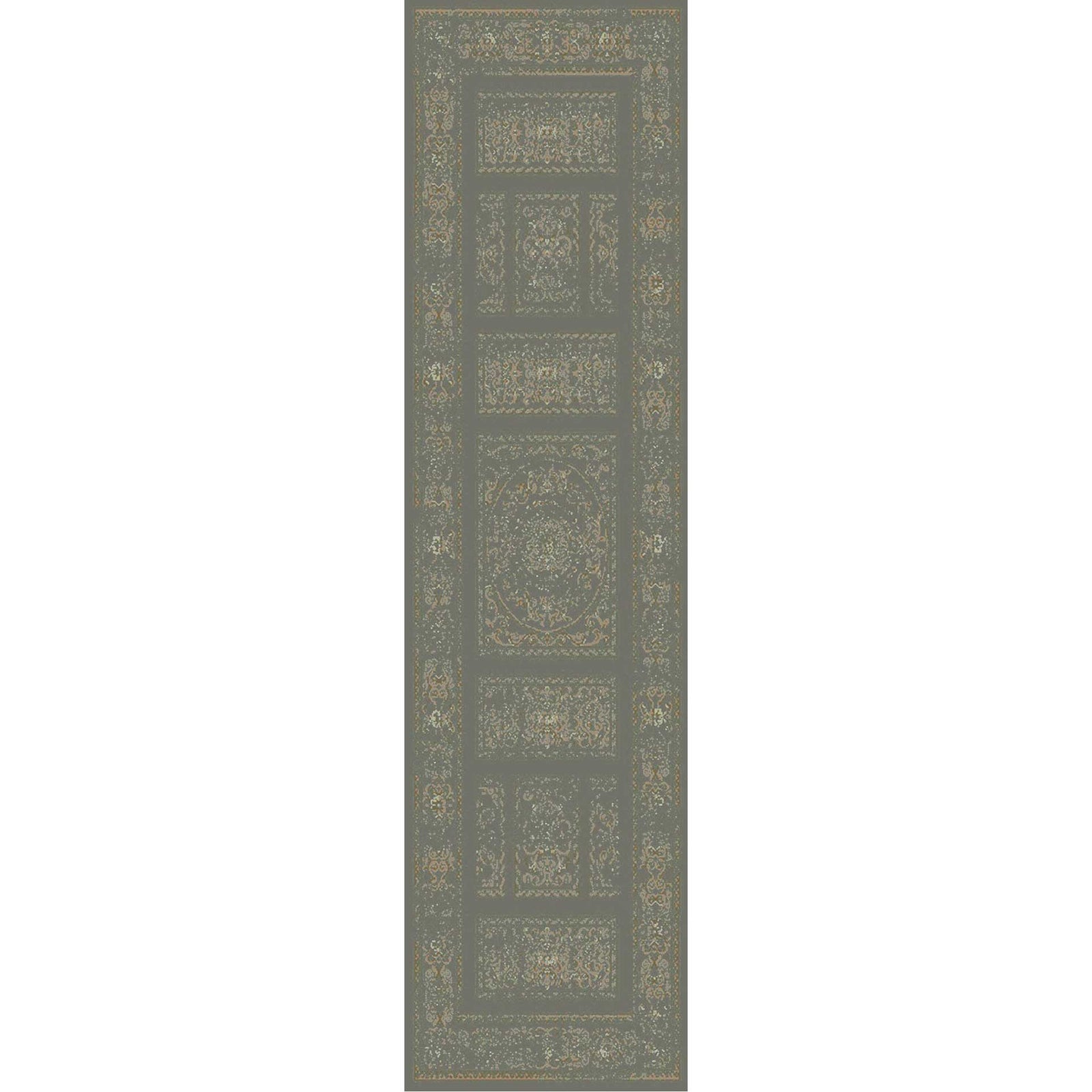 Arabesque Charcoal/Beige/Olive Runner Rug