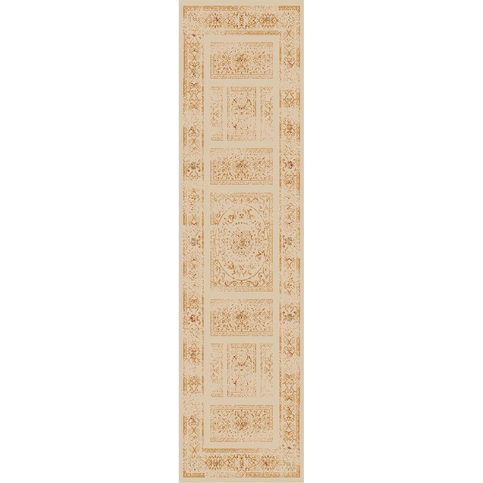 Arabesque Beige/Gold Runner Rug