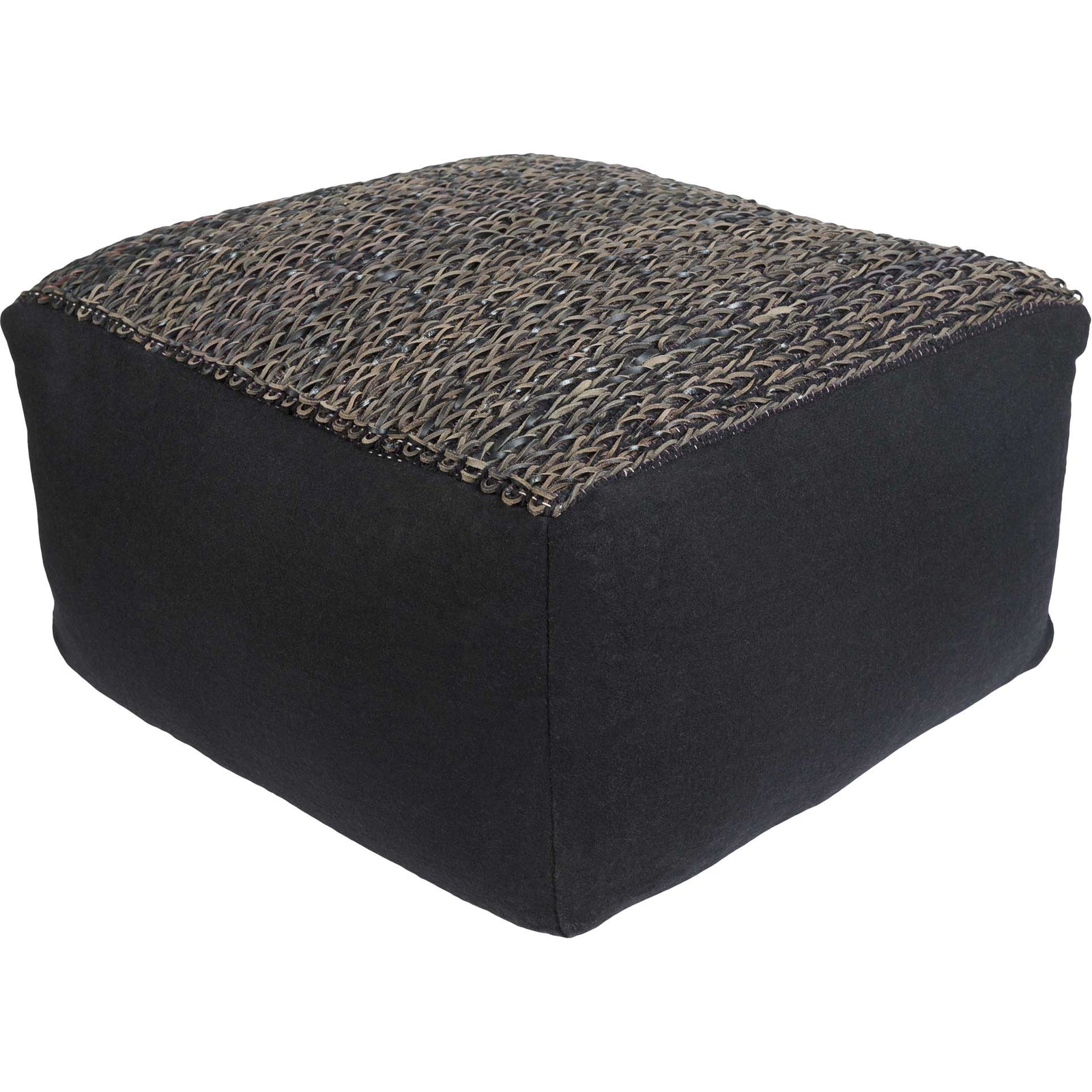 Aidan Pouf Black/Dark Brown