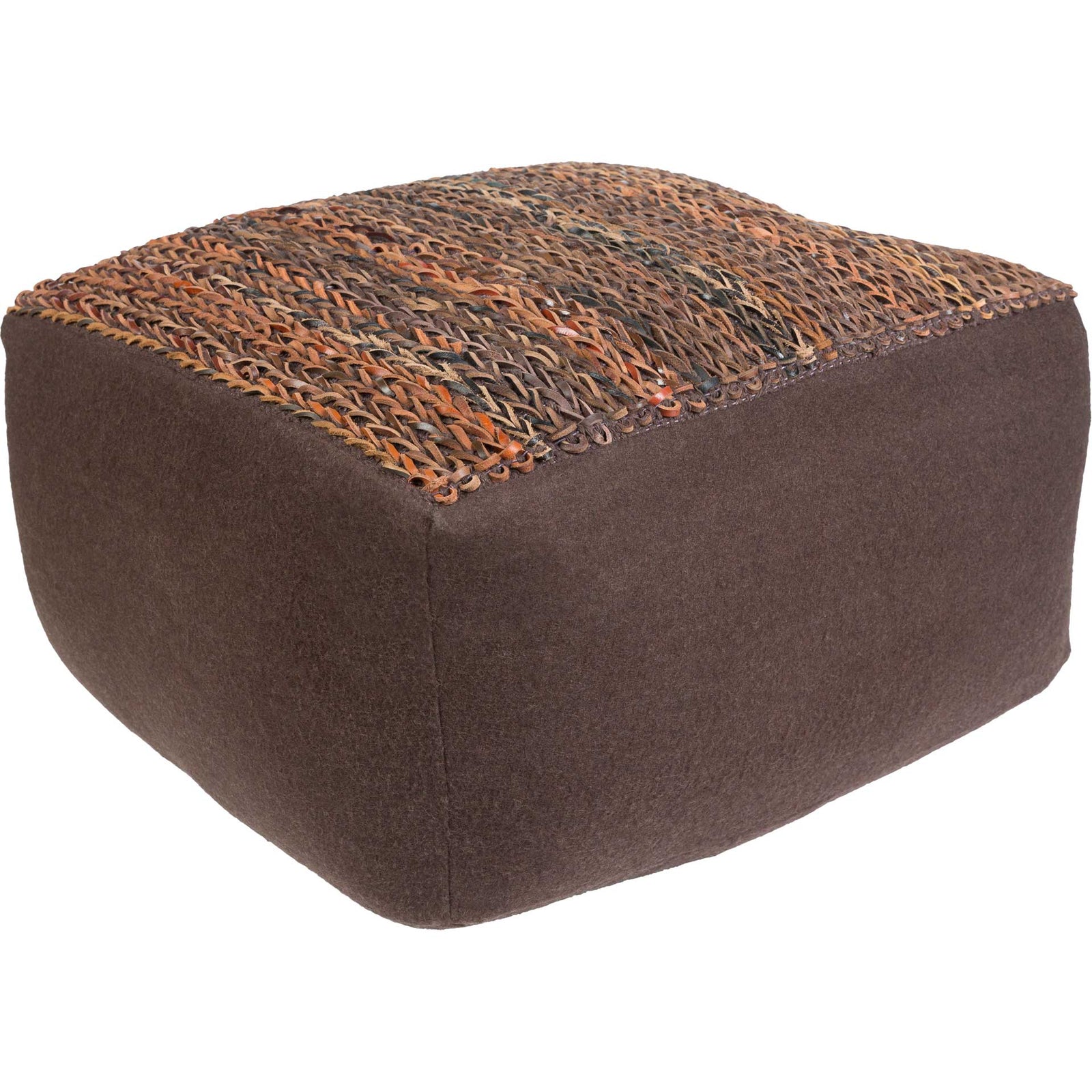 Aidan Pouf Dark Brown/Camel