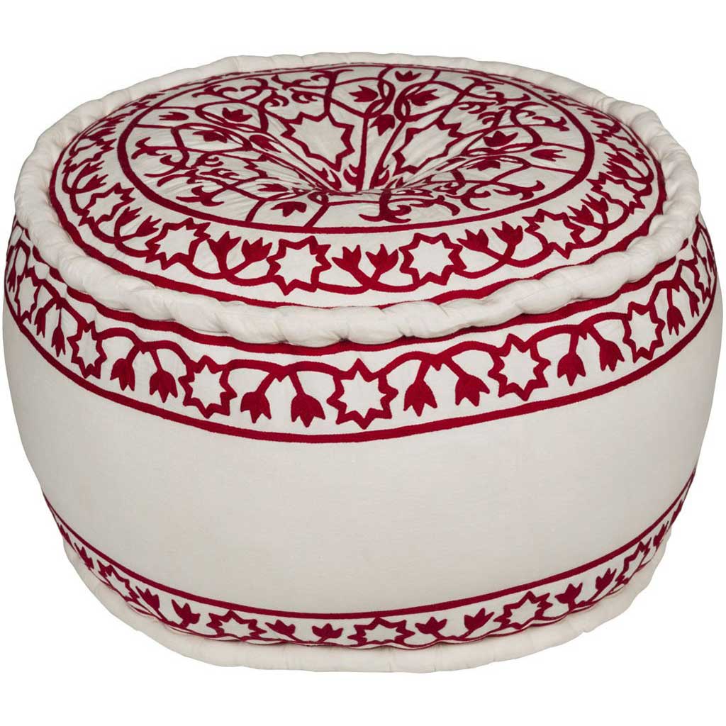 Akua Cube Bright Red/White Pouf