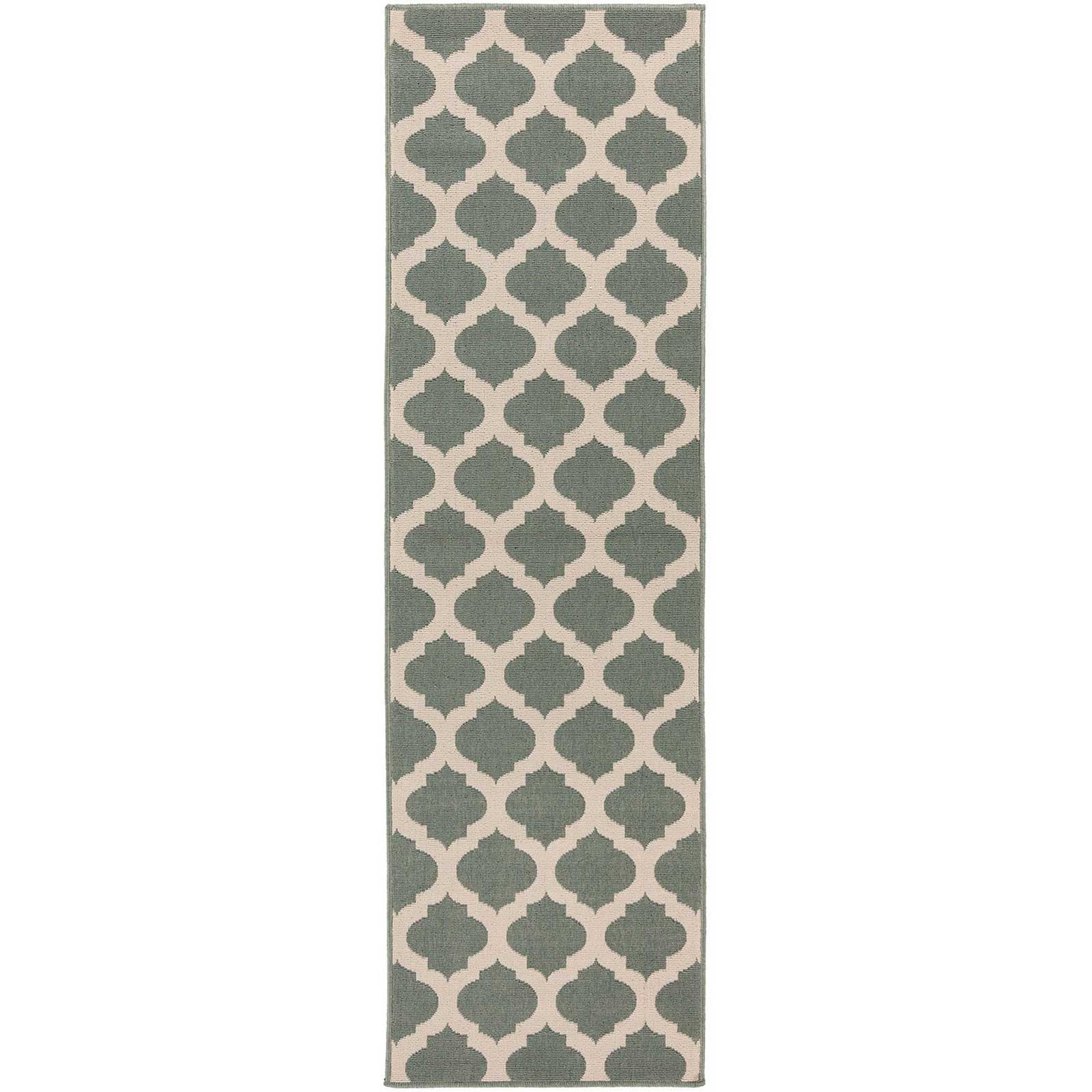 Alfresco Lattice Moss/Beige Runner Rug