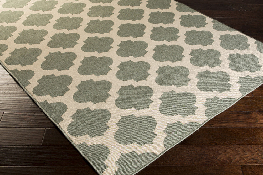 Alfresco Lattice Moss/Beige Area Rug