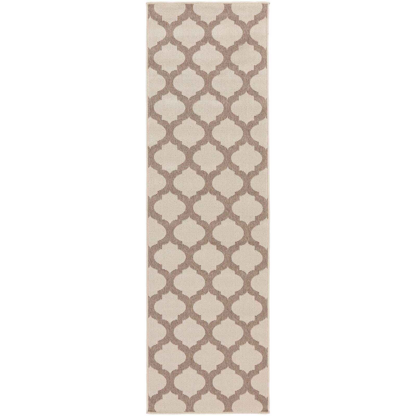Alfresco Lattice Beige/Taupe Runner Rug