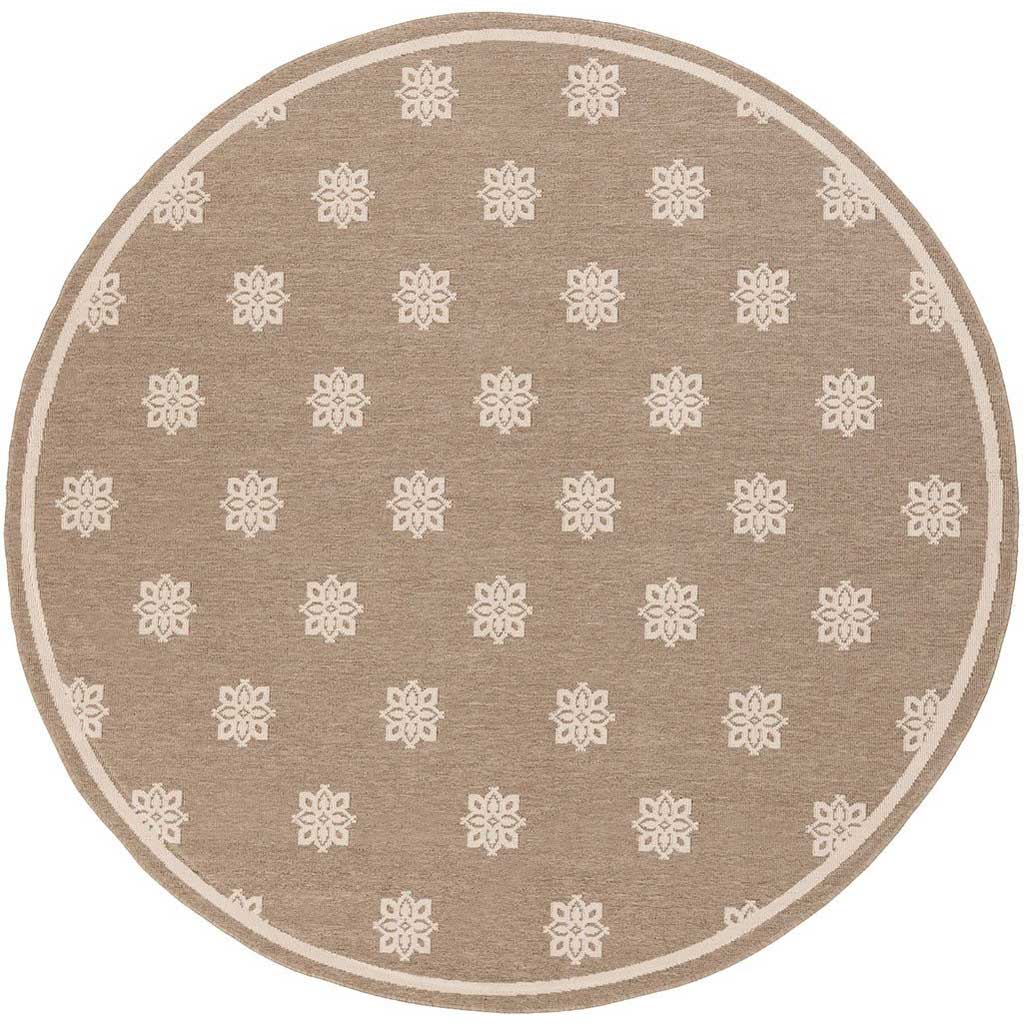 Alfresco Finish Taupe/Beige Round Rug
