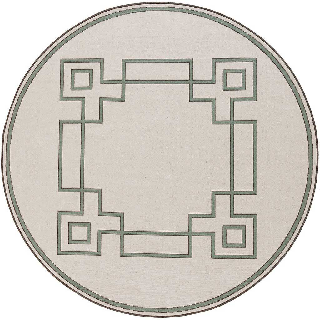 Alfresco Beige/Moss Round Rug