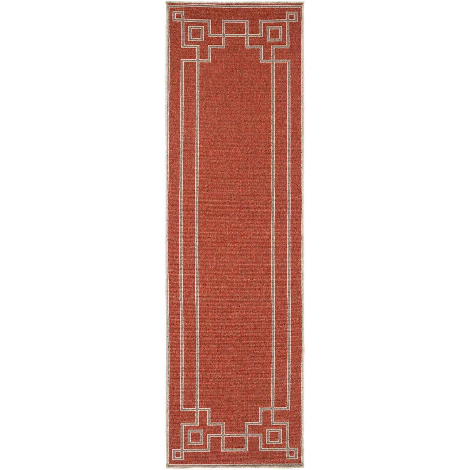Alfresco Cherry/Taupe Runner Rug