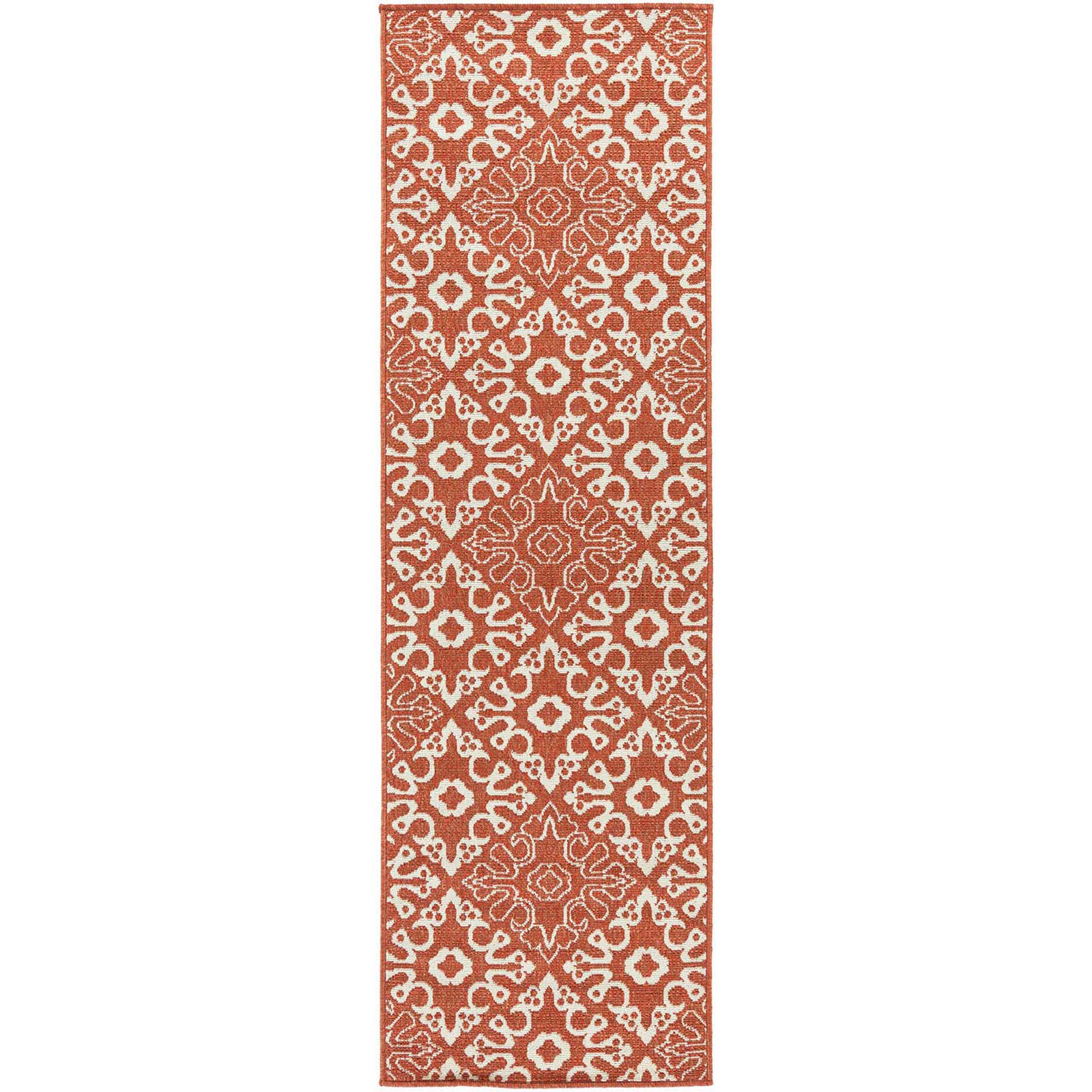 Alfresco Cherry/Beige Runner Rug