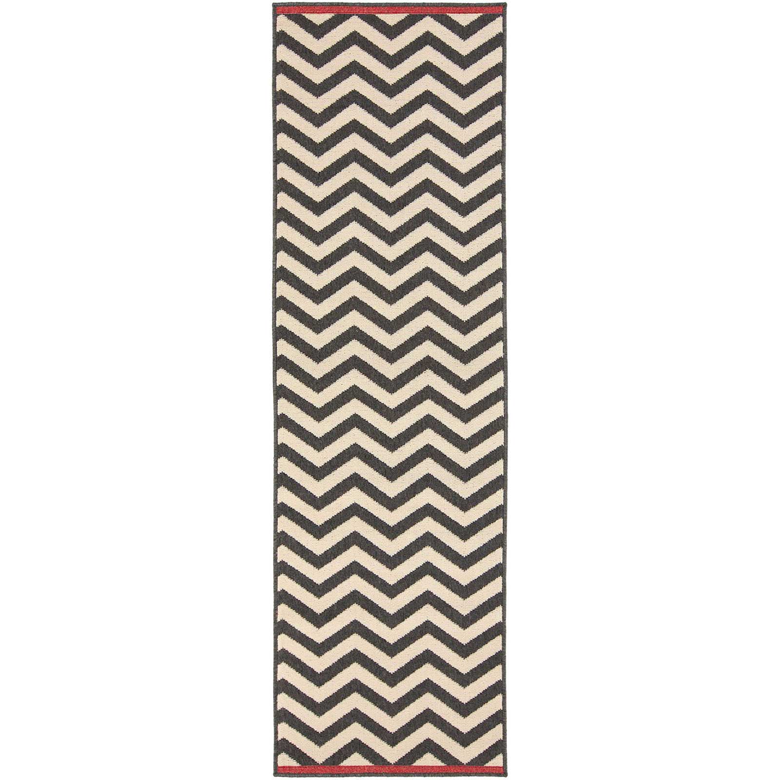 Alfresco Black/Beige Runner Rug