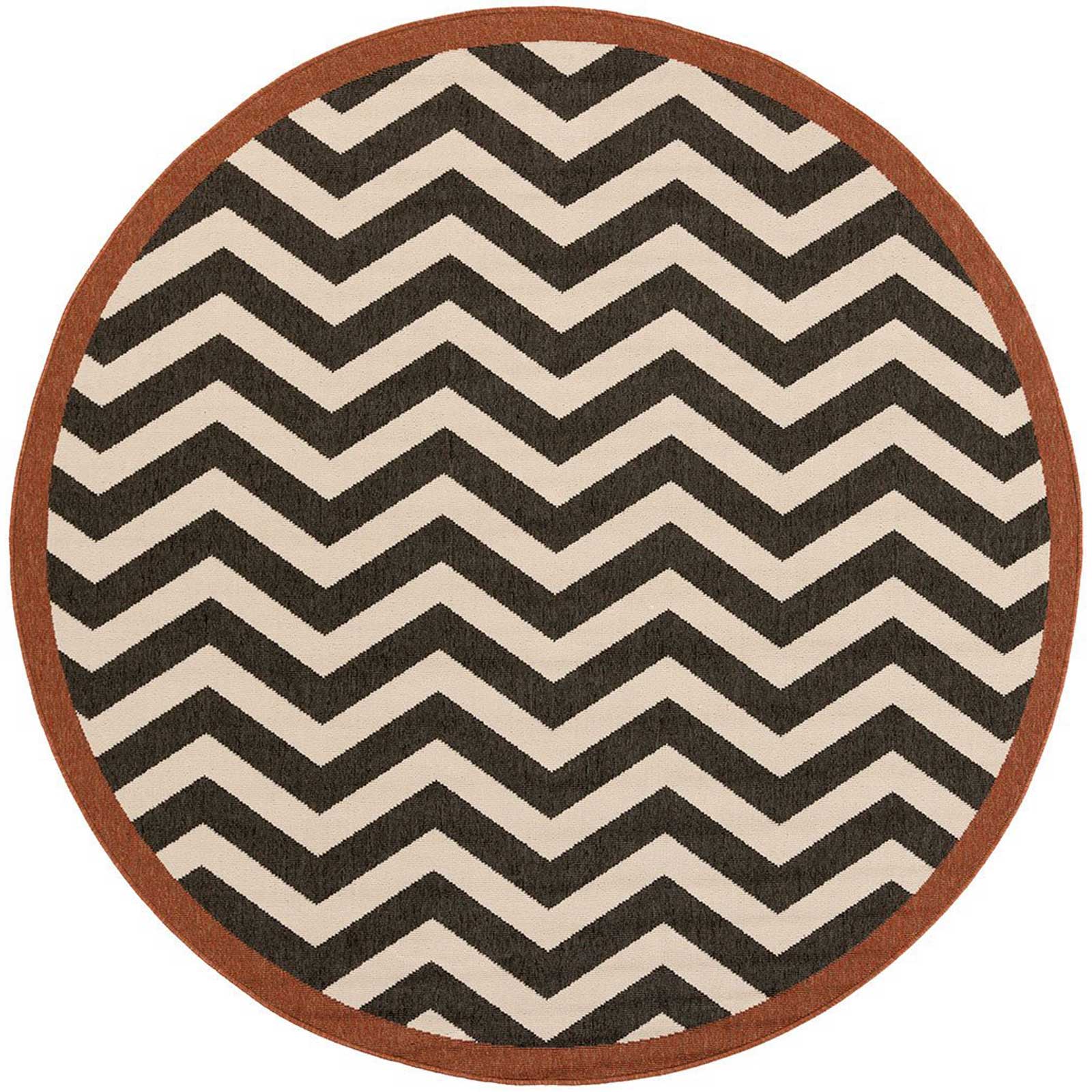 Alfresco Black/Beige Round Rug