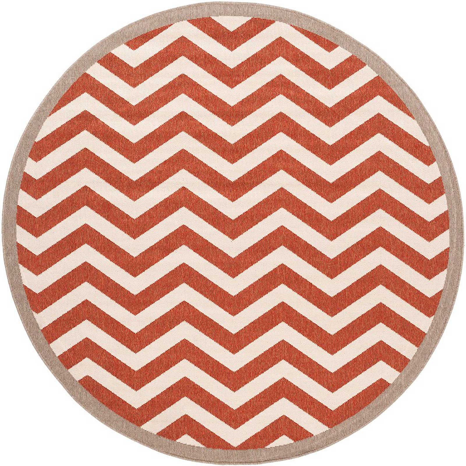 Alfresco Cherry/Ivory Round Rug
