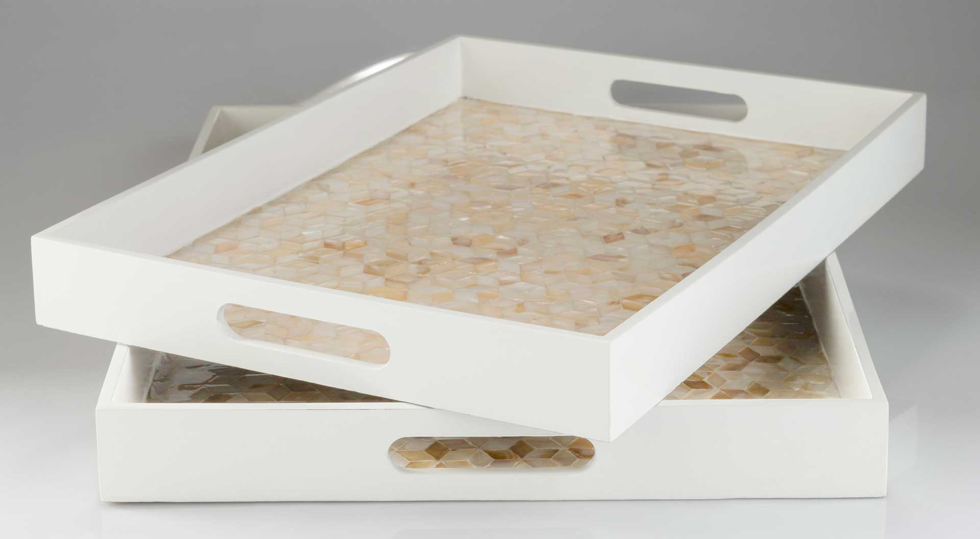 Alayah Tray White/Butter/Beige