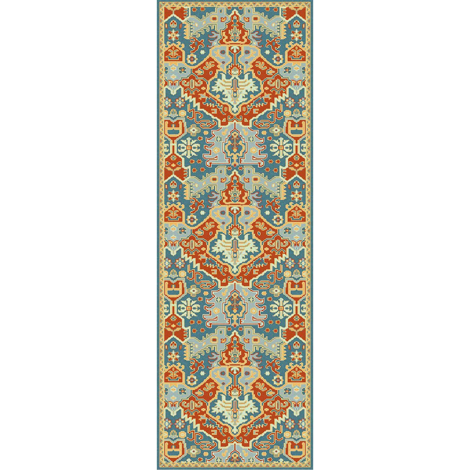 Antolya Teal/Rust Runner Rug