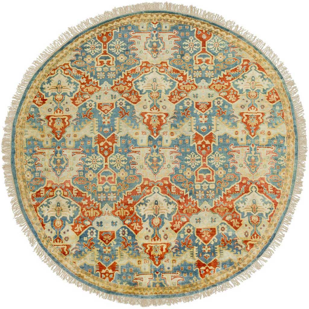 Antolya Teal/Rust Round Rug