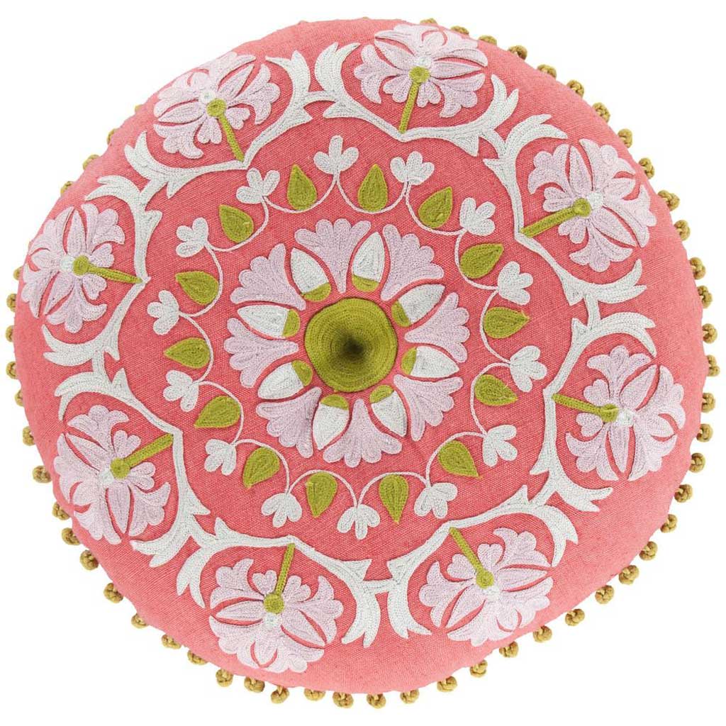 Mesmerizing Moroccan Hot Pink/Moss Pillow