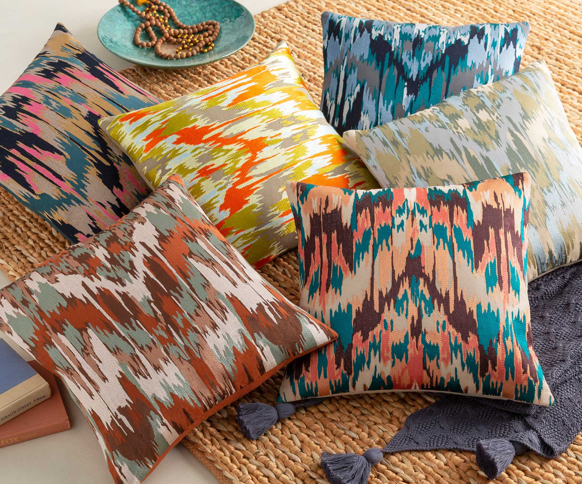 Arabella Pillow Navy/Teal/Mustard