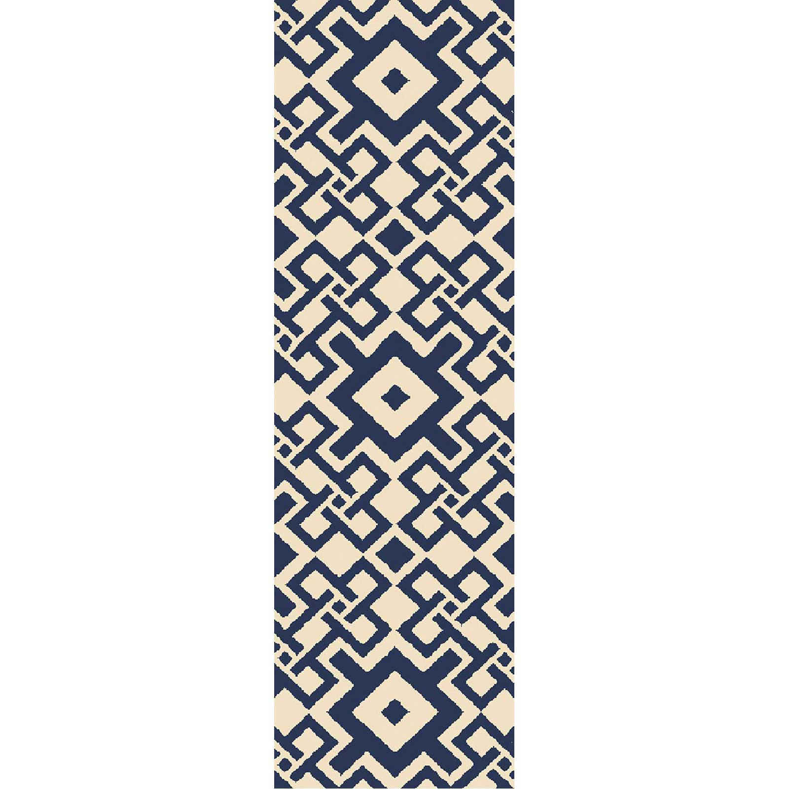 Aura Cobalt/Beige Runner Rug