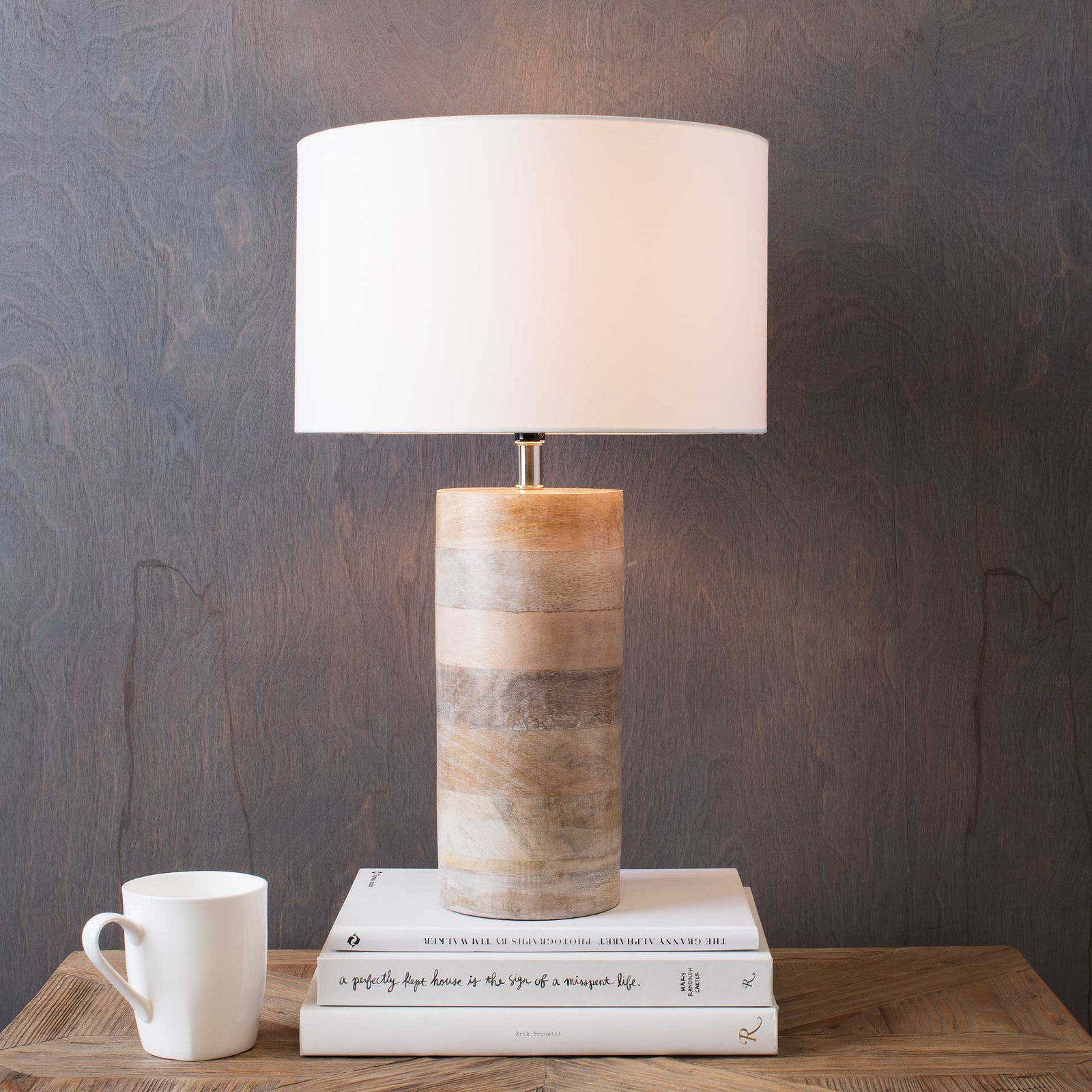 Archer Table Lamp White/Natural