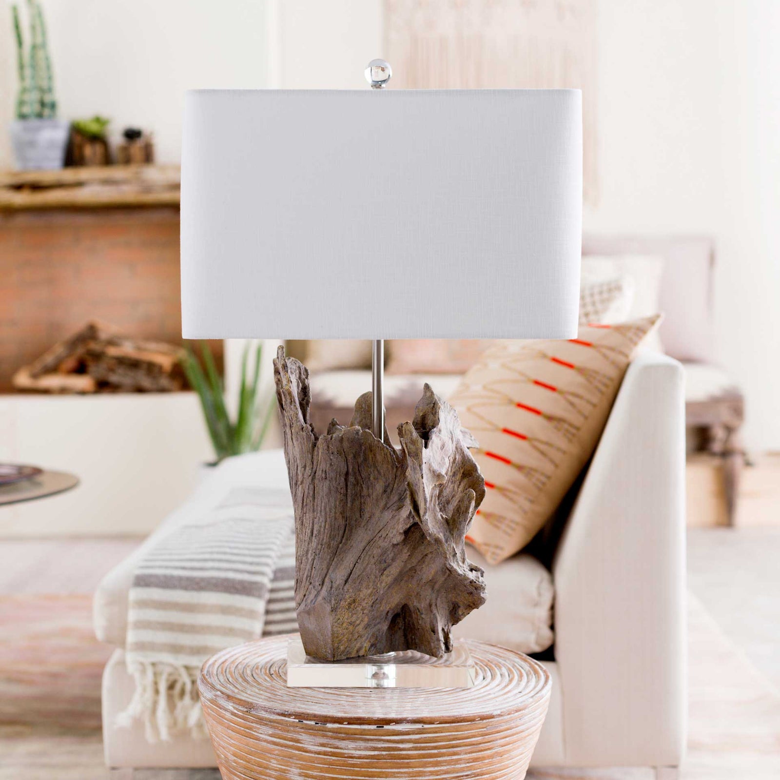 Dalilah Table Lamp White/Natural