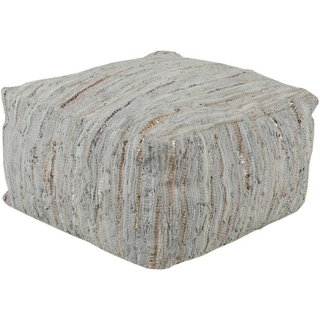 Anthracite Striped Forest/Moss Cube Pouf