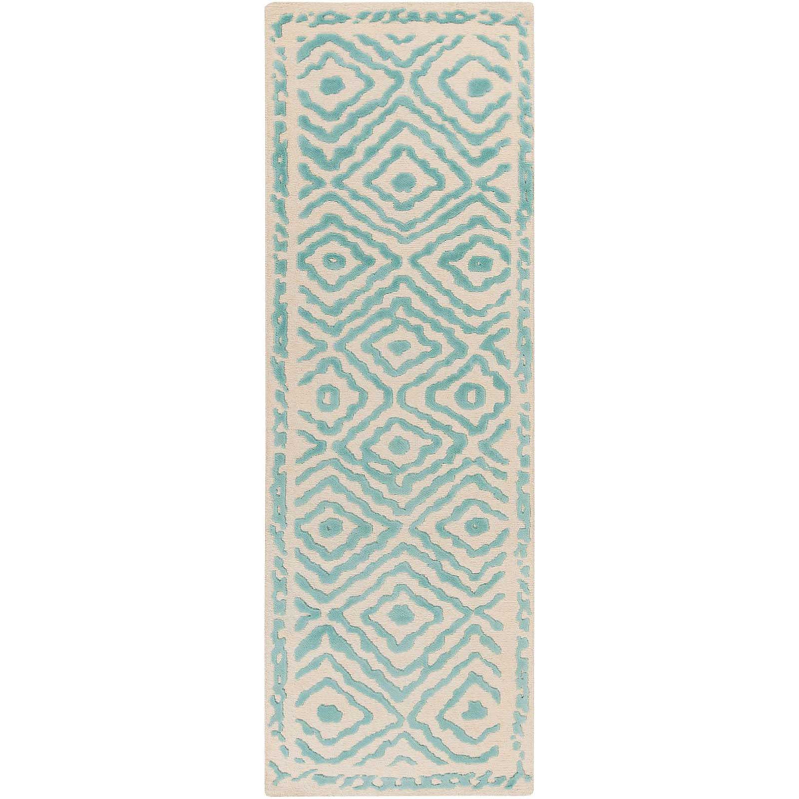 Atlas Teal/Beige Runner Rug