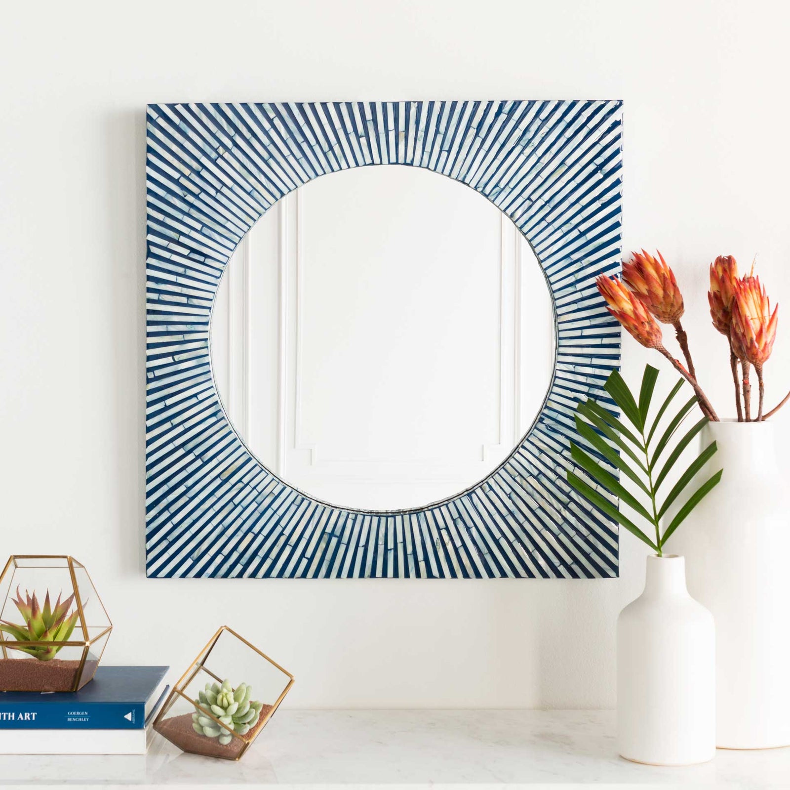 Averi Mirror Blue/Ivory