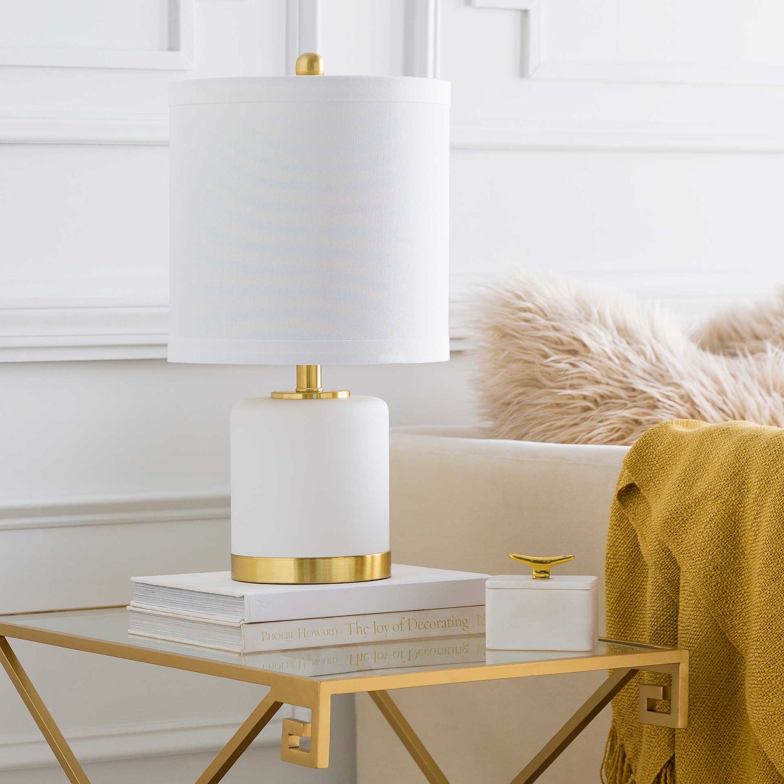Ayaan Table Lamp White/Brass
